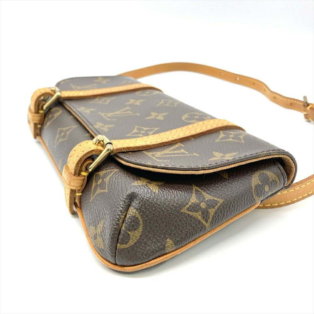 LOUIS VUITTON Authentic Brown Monogram Canvas Pochette Shoulder Bag - Picture 5 of 10